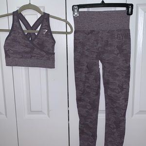 GymShark Purple Camo Set